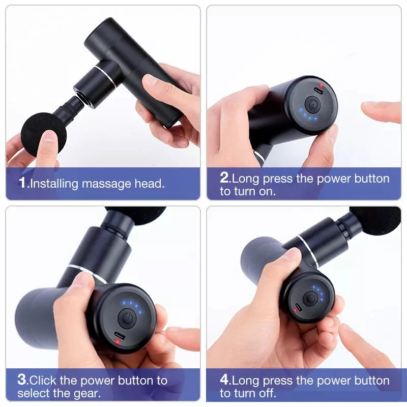 (image for) 4-Speed Adjustable Mini Fascia Gun Mini Massager Fascia Gun Shock 2800r/Min Muscle Massage Grab Impact Muscle Massage